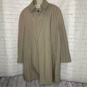 London Fog Trench Coat Tan Fully Lined Water Repellent Sz M